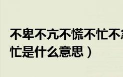 不卑不亢不慌不忙不急不躁（不卑不亢不慌不忙是什么意思）