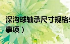 深沟球轴承尺寸规格表（深沟球轴承使用注意事项）