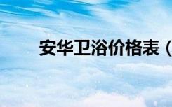 安华卫浴价格表（安华卫浴怎么样）