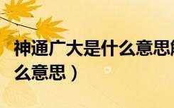 神通广大是什么意思解释一下（神通广大是什么意思）