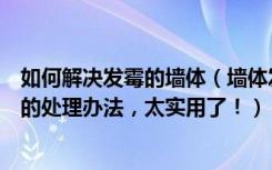 如何解决发霉的墙体（墙体发霉了怎么办终于找到了最简单的处理办法，太实用了！）