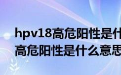 hpv18高危阳性是什么意思严重吗（hpv18高危阳性是什么意思）