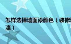 怎样选择墙面漆颜色（装修墙面颜色怎么选择如何选购墙面漆）