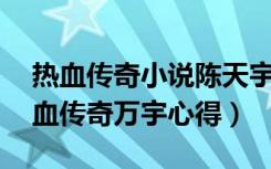 热血传奇小说陈天宇99章（《热血传奇》热血传奇万宇心得）