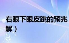 右眼下眼皮跳的预兆（右眼下眼皮跳的预兆详解）