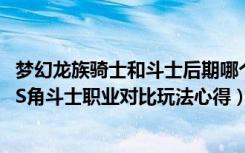 梦幻龙族骑士和斗士后期哪个厉害（《梦幻龙族2》圣骑士VS角斗士职业对比玩法心得）