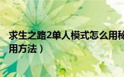 求生之路2单人模式怎么用秘籍（求生之路2单人模式秘籍使用方法）