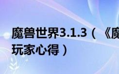 魔兽世界3.1.3（《魔兽世界》魔兽世界3.3.5玩家心得）