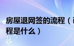 房屋退网签的流程（已经做了网签退房退款流程是什么）