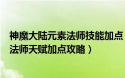 神魔大陆元素法师技能加点（《神魔大陆》雷电系神魔大陆法师天赋加点攻略）