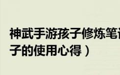 神武手游孩子修炼笔记有什么用（《神武》孩子的使用心得）