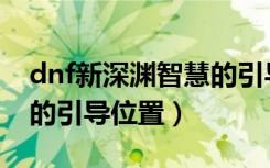 dnf新深渊智慧的引导在哪（dnf新深渊智慧的引导位置）