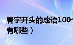 春字开头的成语100个以上（春字开头的成语有哪些）