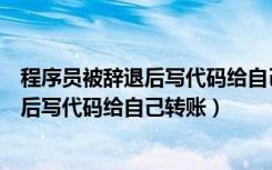 程序员被辞退后写代码给自己转账有风险吗（程序员被辞退后写代码给自己转账）