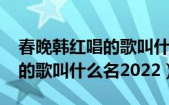 春晚韩红唱的歌叫什么名2021（春晚韩红唱的歌叫什么名2022）