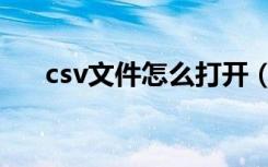 csv文件怎么打开（csv文件怎么打开）