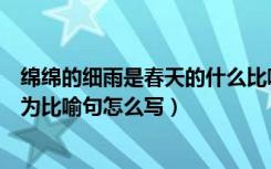 绵绵的细雨是春天的什么比喻句（绵绵的春雨不停的下着改为比喻句怎么写）