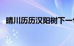 晴川历历汉阳树下一句是什么（晴川软件）