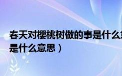 春天对樱桃树做的事是什么意思知乎（春天对樱桃树做的事是什么意思）