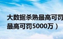 大数据杀熟最高可罚5000万元（大数据杀熟最高可罚5000万）