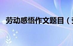 劳动感悟作文题目（劳动感悟作文怎么写）