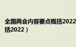 全国两会内容要点概括2022医疗卫生（全国两会内容要点概括2022）