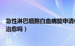 急性淋巴细胞白血病能申请低保吗（急性淋巴细胞白血病能治愈吗）