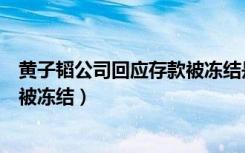 黄子韬公司回应存款被冻结是真的吗（黄子韬公司回应存款被冻结）