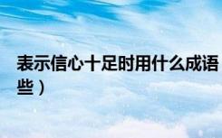 表示信心十足时用什么成语（表示信心十足使用的成语有哪些）