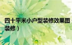 四十平米小户型装修效果图 一室一厅（四十平的小户型怎么装修）