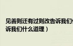 见善则迁有过则改告诉我们什么意思（见善则迁有过则改告诉我们什么道理）