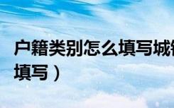 户籍类别怎么填写城镇非城镇（户籍类别怎么填写）