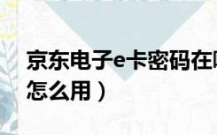 京东电子e卡密码在哪里查看（京东电子e卡怎么用）