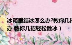 冰箱里结冰怎么办?教你几招轻松除冰冰（冰箱里结冰怎么办 教你几招轻松除冰）