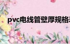 pvc电线管壁厚规格表（pvc电线管壁厚）