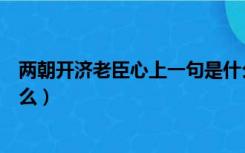 两朝开济老臣心上一句是什么（两朝开济老臣心上一句是什么）