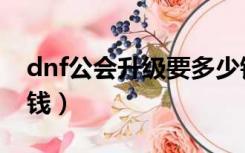 dnf公会升级要多少钱（dnf公会升级要多少钱）