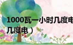 1000瓦一小时几度电怎么算（1000瓦一小时几度电）