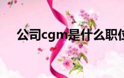 公司cgm是什么职位（GM是什么职位）