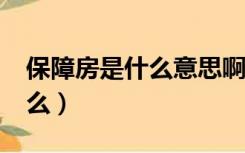 保障房是什么意思啊租金贵吗?（保障房是什么）