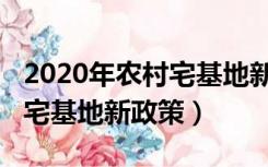 2020年农村宅基地新政策官网（2020年农村宅基地新政策）