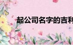 起公司名字的吉利字（起公司名字）