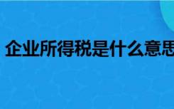 企业所得税是什么意思（所得税是什么意思）