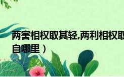 两害相权取其轻,两利相权取其重原文（两害相权取其轻 出自哪里）