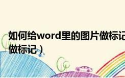 如何给word里的图片做标记（怎么样在word里面的图片上做标记）