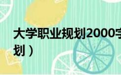 大学职业规划2000字大一新生（大学职业规划）