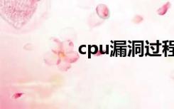 cpu漏洞过程（cpu漏洞）