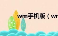 wm手机版（wm手机软件下载）