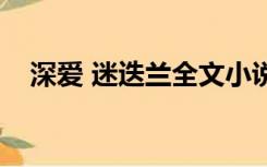 深爱 迷迭兰全文小说（深爱小说迷迭兰）