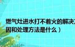 燃气灶进水打不着火的解决方法（煤气灶进水了打不着火原因和处理方法是什么）